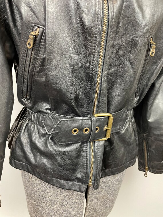 Laurence Roy Women’s Vintage 80s 90s Leather Crop… - image 4
