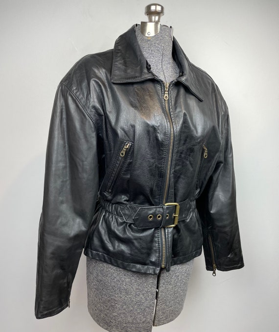 Laurence Roy Women’s Vintage 80s 90s Leather Crop… - image 1