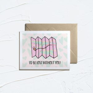 Afdrukbare Valentijnskaart - Ik zou verloren zijn zonder jou! Grappige Valentijnsdag, Road Trip Card, Instant Download, Love Puns, E-Card