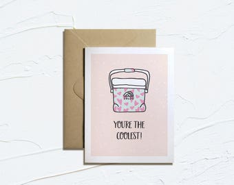 Printable Valentines Cards- You're the Coolest! Funny Valentines, Camping Cards, Instant Download, Love Puns, E-Card