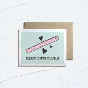 Cartão de Dia dos Namorados para impressão - Nosso amor é incomensurável! Namorados engraçados, cartões de ferramentas escolares, download instantâneo, trocadilhos amorosos, cartão eletrônico