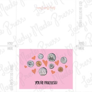 Printable Valentine Card You're Priceless Printable Valentines Cards, Funny Valentines, Change Cards, Instant Download, Love Puns, E-Card image 2