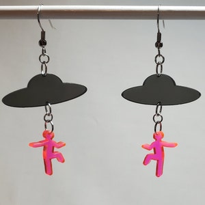 Alien Abduction UFO Earrings