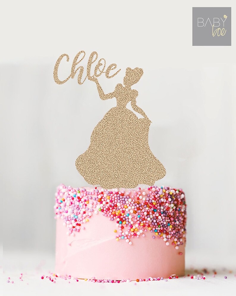Custom Cake Topper Princess Cake Topper Glitter Cake Topper Etsy
