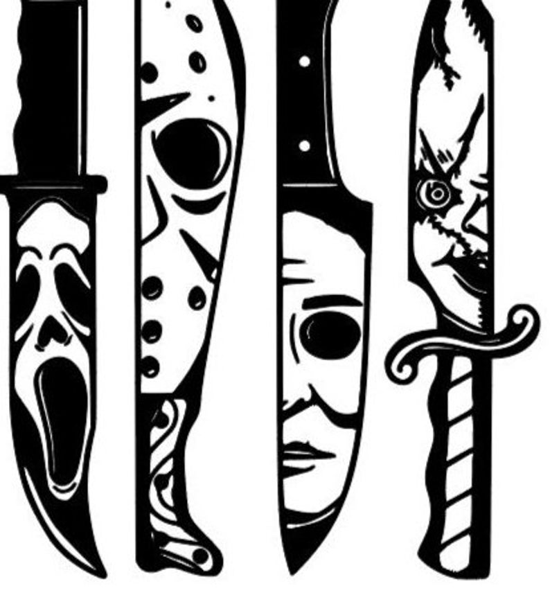 Horror Theme Knives SVG, Digital File, Two Versions image 1