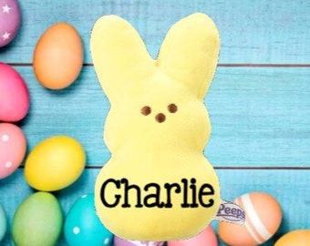 Personalized Plush Peep, Authentic Peep Plush, Easter Peep Bunny, Easter Basket, Stuffed Animal, Easter Bunny, Peep Plush, Plush Bunny