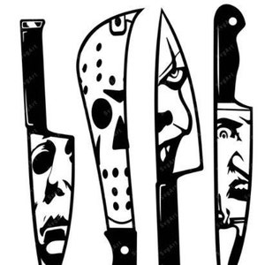 Horror Theme Knives SVG, Digital File, Two Versions image 2