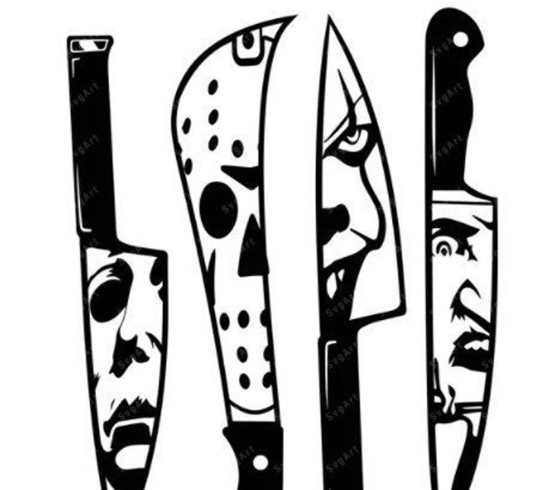 Horror Theme Knives SVG, Digital File, Two Versions image 2