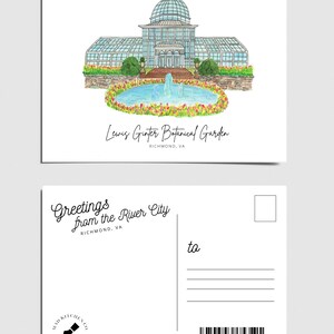 Cartão postal de Lewis Ginter | Jardim Botânico Richmond, VA RVA Lakeside Northside Virginia Floral VCU mcv carytown jackson ward church hill fan