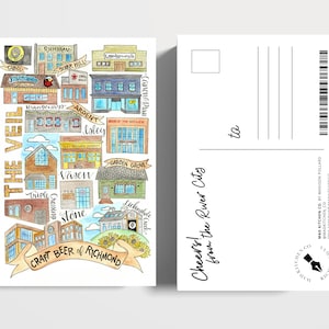 | de carte postale des brasseries de Richmond Richmond RVA Virginie VA Hardywood Isley Le voile Ardent Scott’s Addition Strangeways Stone Brewing Beer Brew