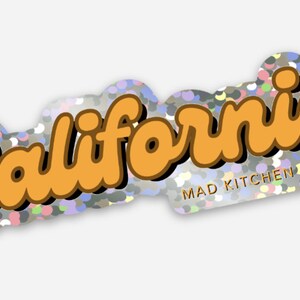 CA Glitter Sticker | California San Diego Los Angeles San Francisco Orange Socal Cali Vintage Decal Gift Sparkle Retro Sacramento San Jose