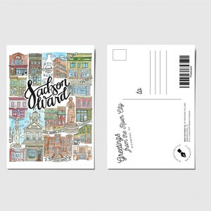 postale de Jackson Ward | Richmond RVA Virginia VCU Maggie Walker impression d'art cadre aquarelle Carytown Church Hill Shockoe bas Chimborazo