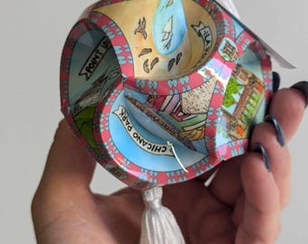 San Diego, CA Globe Ornament | Coronado, La Jolla, Barrio Logan, Balboa Park Point Loma Holiday Christmas Tree Gift California Paper