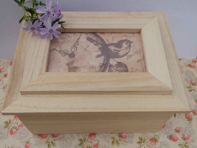 Unfinished Wood Picture Frame Box 6 5x5x3 5 With Image 0