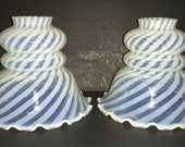 Fenton Swirl White Opalescent Lamp Shades Set Free Shipping