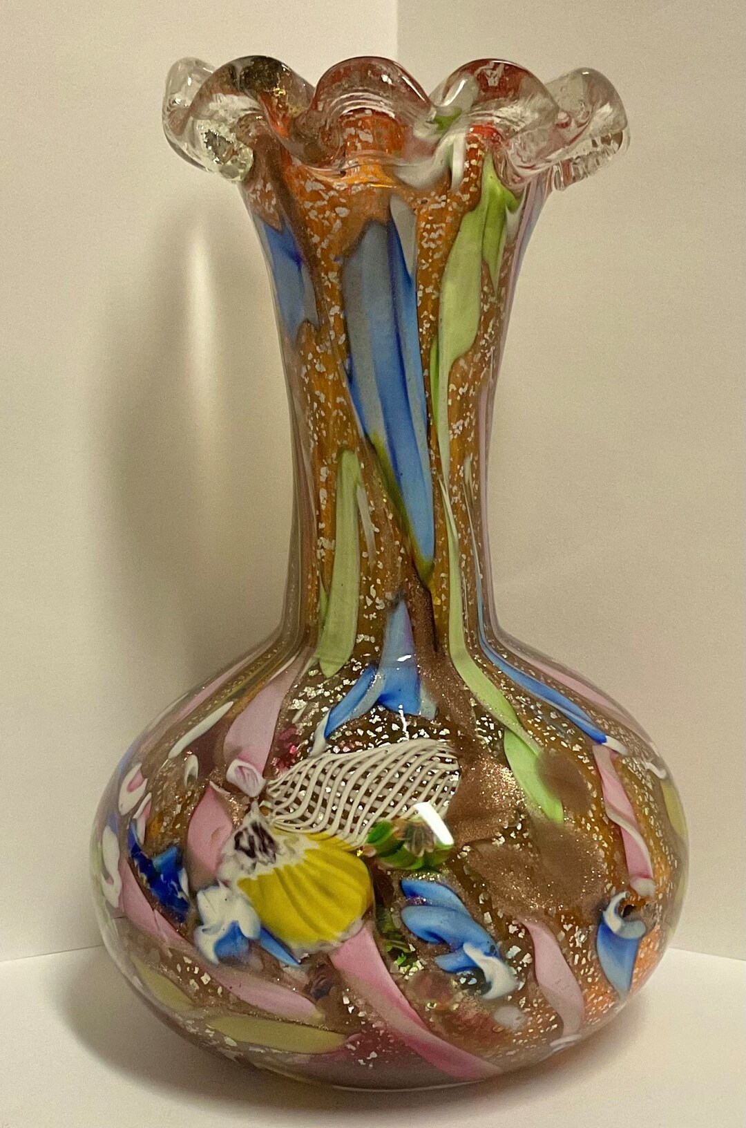 Dino Martens pour Murano, Vase En Pâte De Verre, Tutti Frut