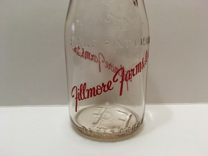 Fillmore Farms Inc. Bennington Vermont Half Pint Milk Bottle | Etsy