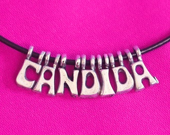 The Candida Necklace - 90s Custom Name Retro Letter Charm Choker