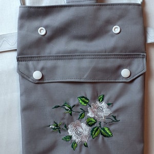 Embroidered catheter leg bag cover pocket . 画像 1