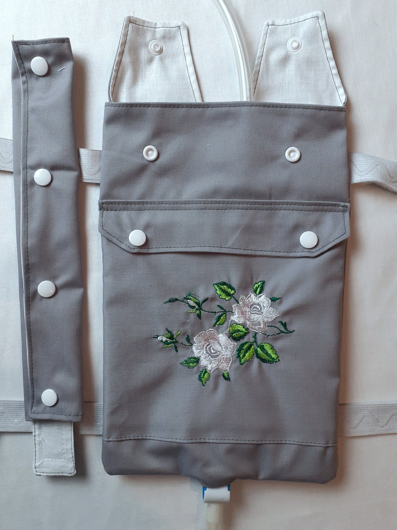 Embroidered catheter leg bag cover pocket . 画像 5