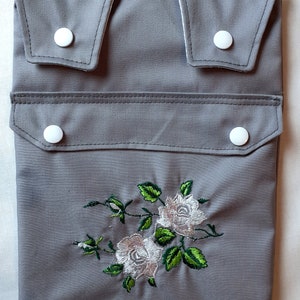 Embroidered catheter leg bag cover pocket . 画像 2