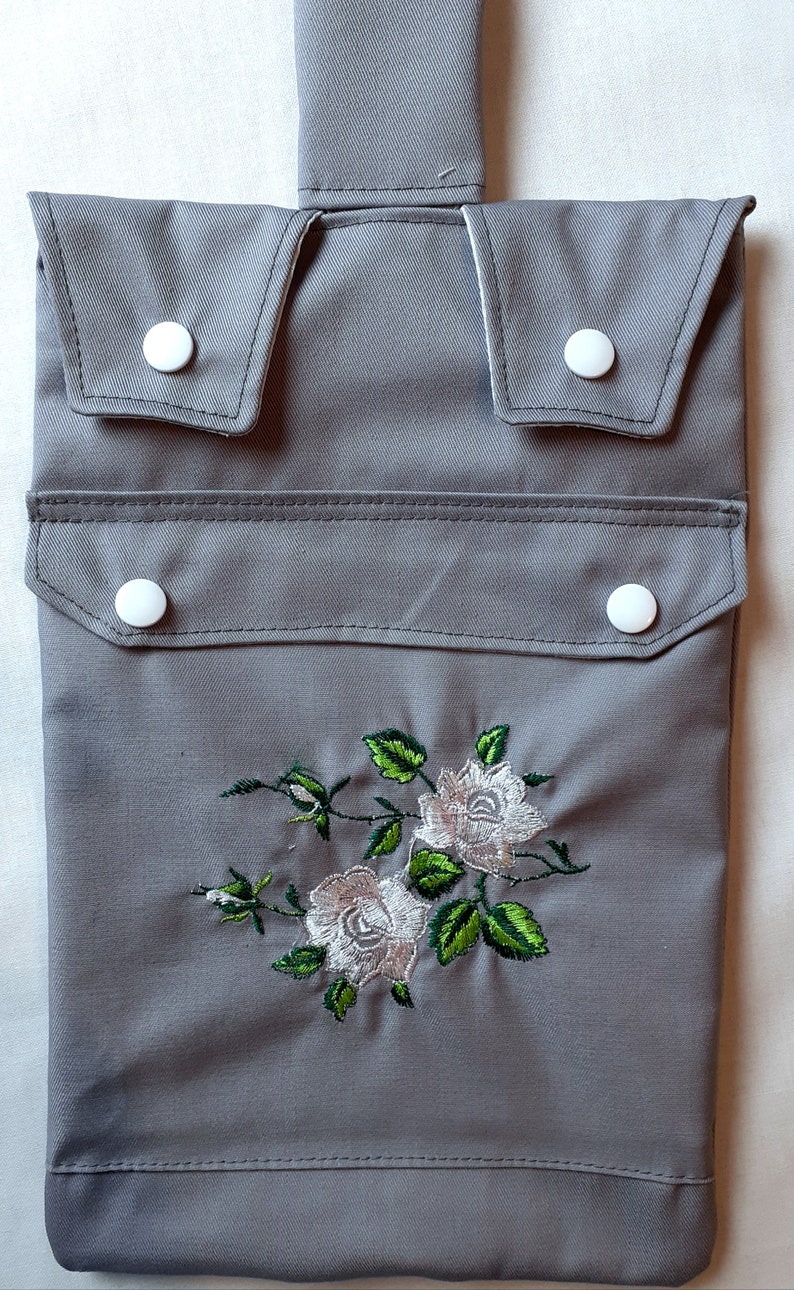 Embroidered catheter leg bag cover pocket . 画像 2