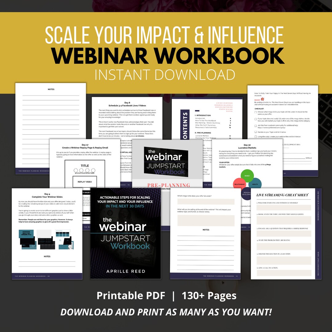 Webinar Planner Planner, Webinar Template, Webinar Guide Workbook ...