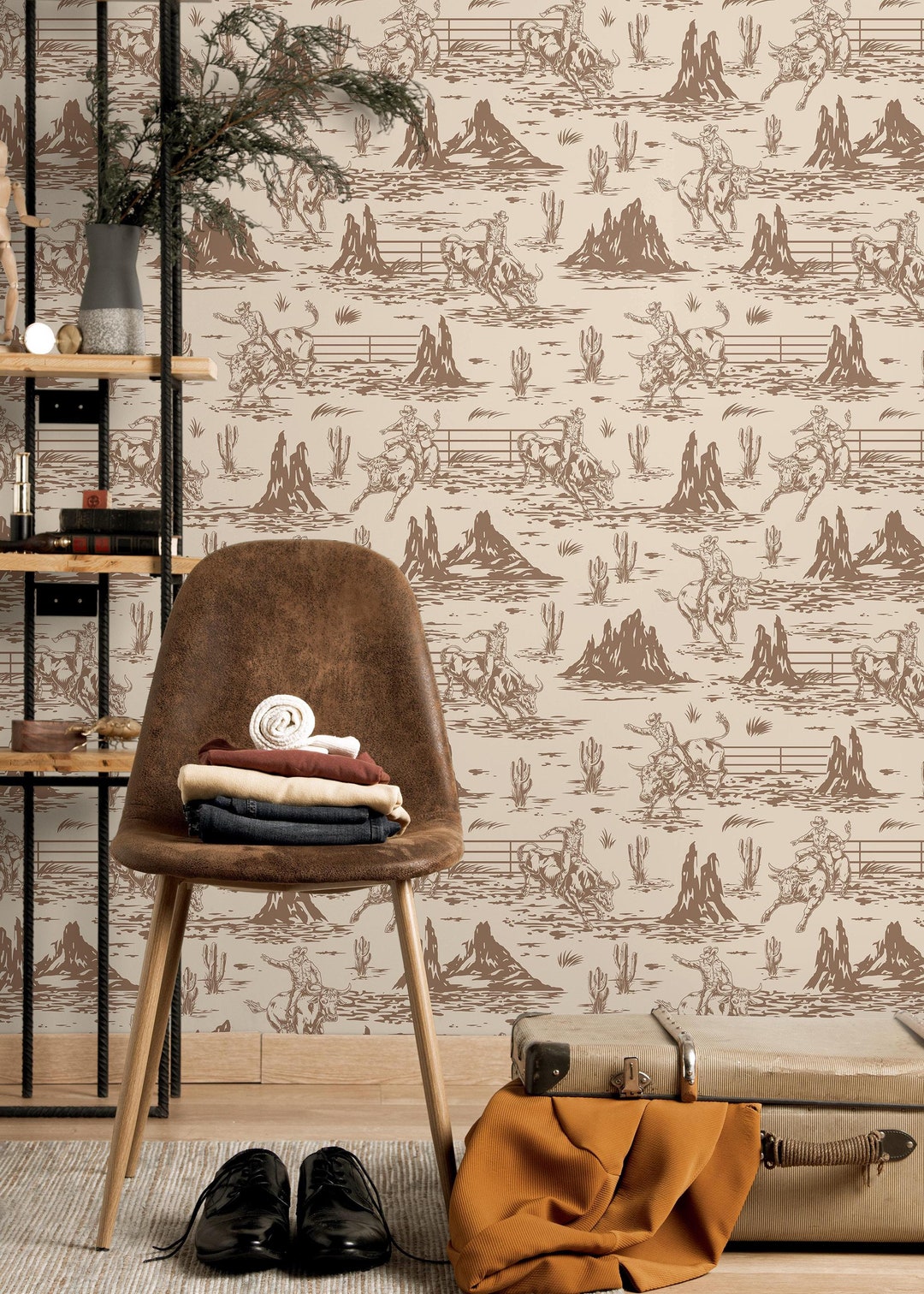 Western Wallpaper Vintage Cowboy Removable Peel and Stick Rodeo ...