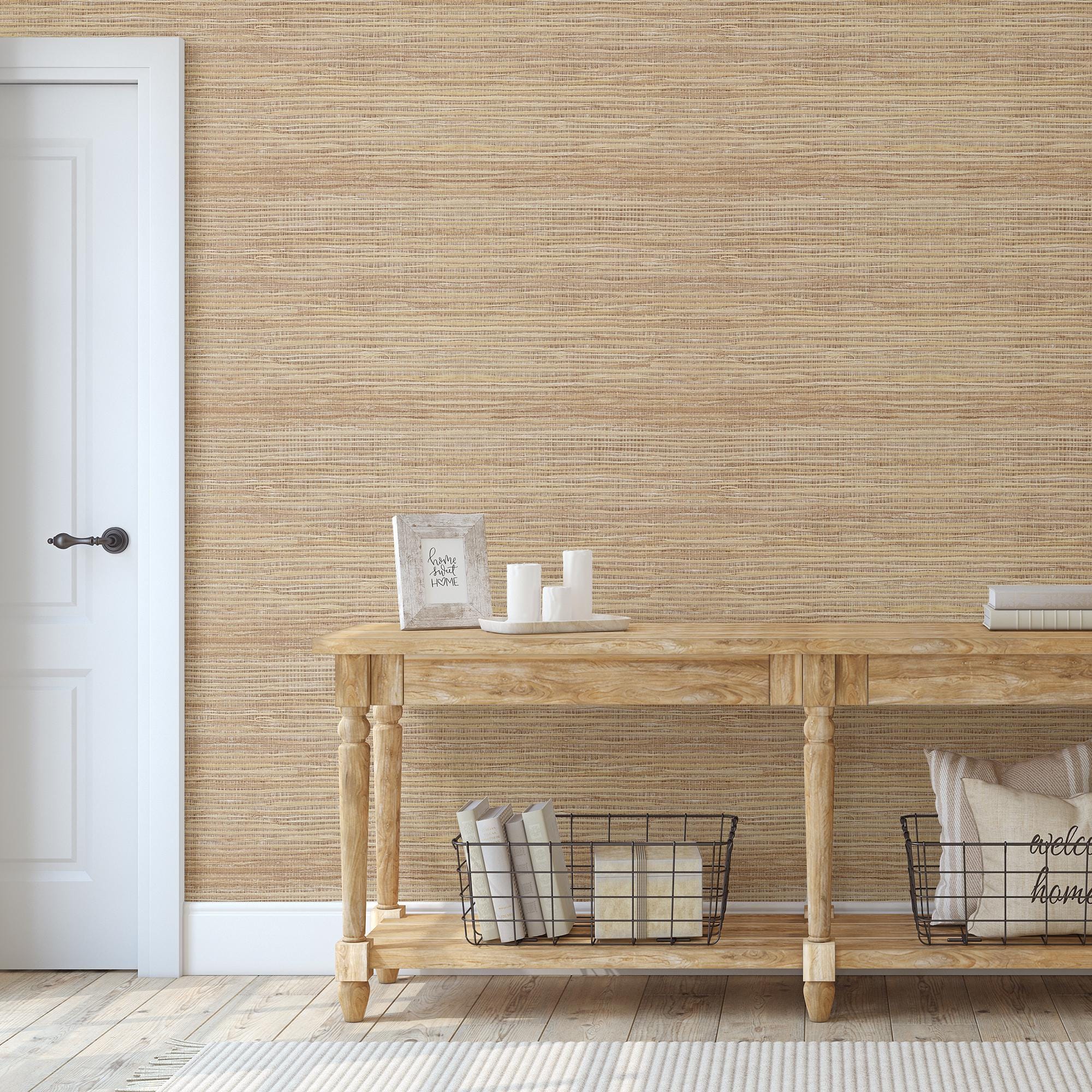Faux Grasscloth Wallpaper Peel and Stick Removable or Traditional ...