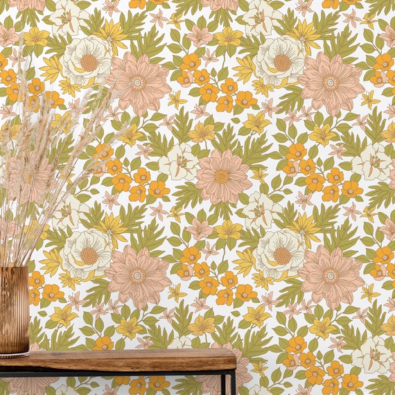 70s pattern Retro Wallpaper  TenStickers