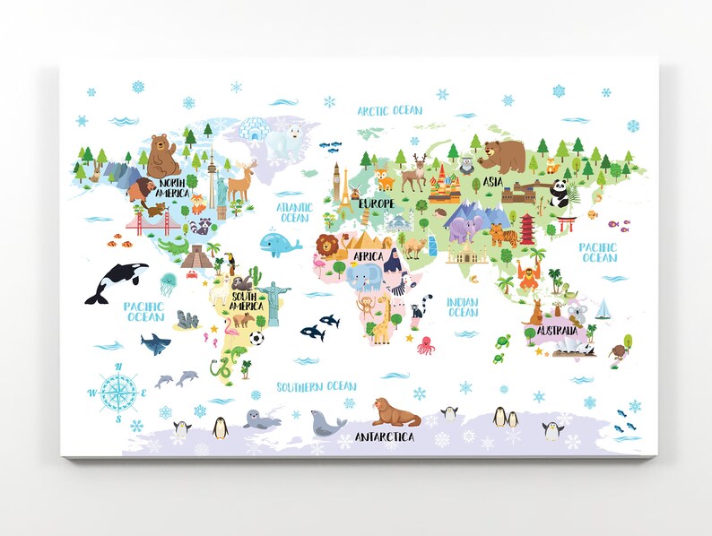 Плакат карта мира для детей
