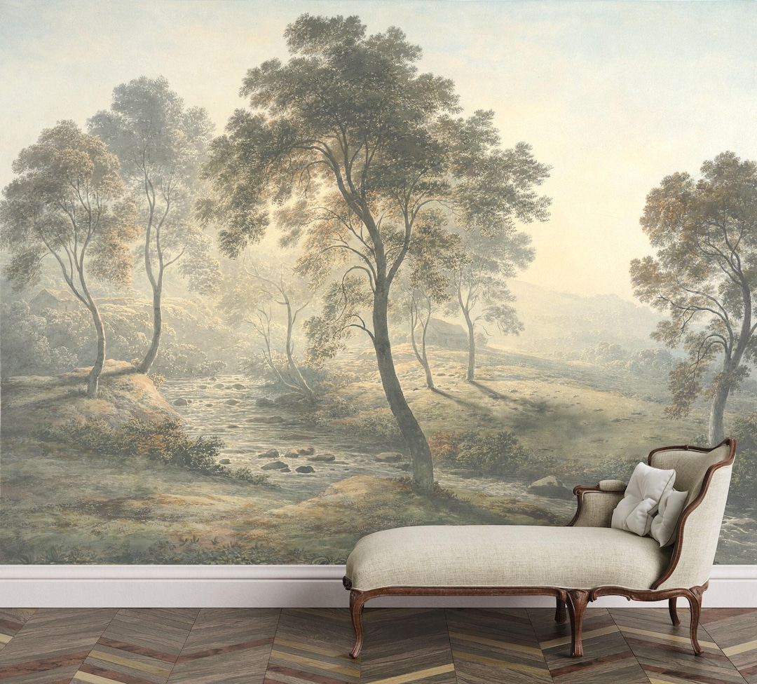 Vintage Landscape Mural Wallpaper Scenic Wall Mural Peel and Stick ...