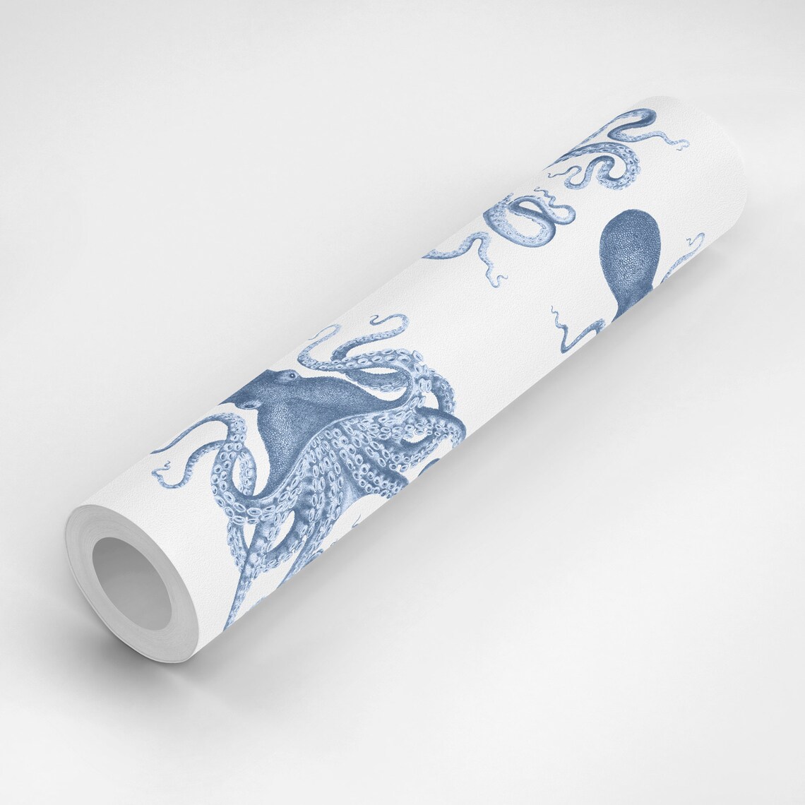 Navy Blue Octopus Wallpaper Peelnstick Removable Bright Etsy