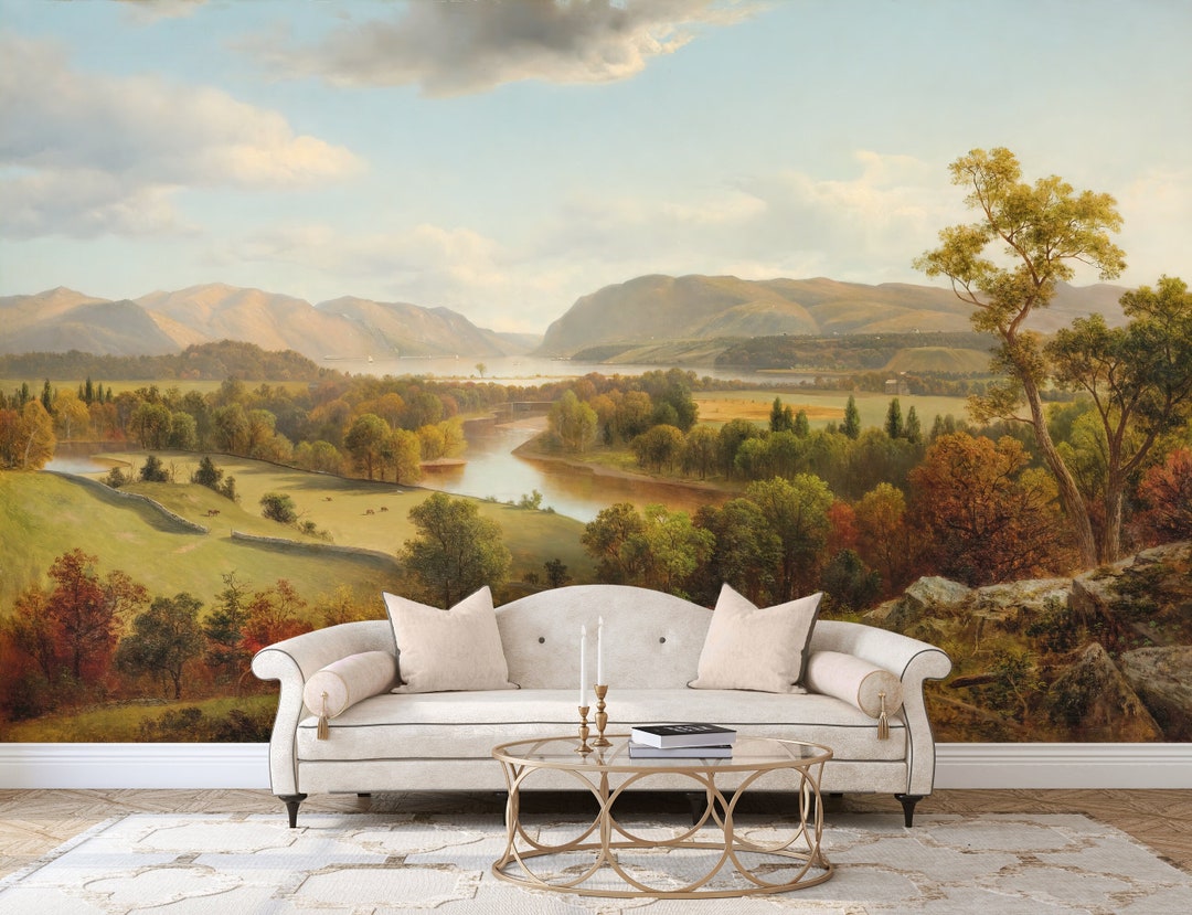 Landscape Mural Wallpaper Vintage Countryside Removable - Etsy