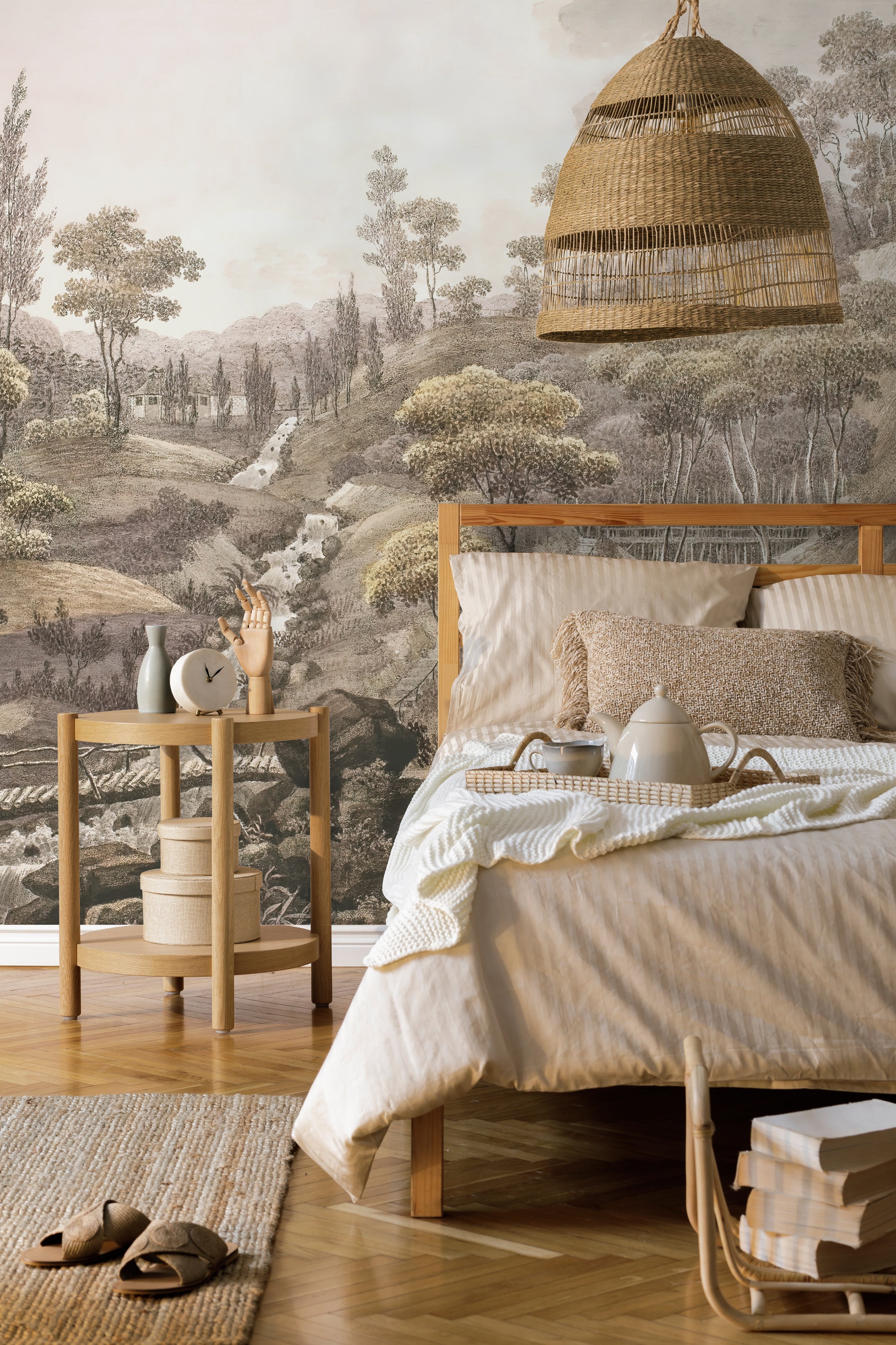 Vintage Landscape Mural Wallpaper Removable Peelandstick Etsy