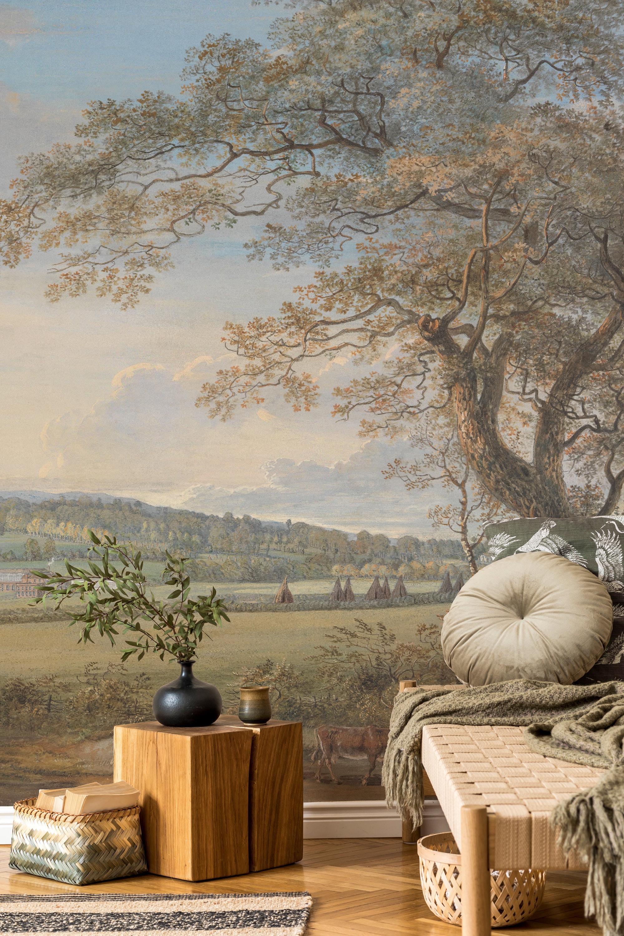 Landscape Wall Mural Removable Peel and Stick Vintage Oil Etsy