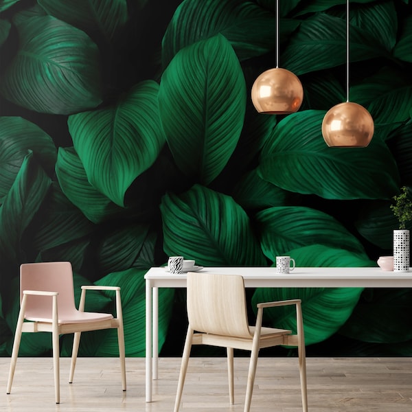 Dark Green Wallpaper - Etsy