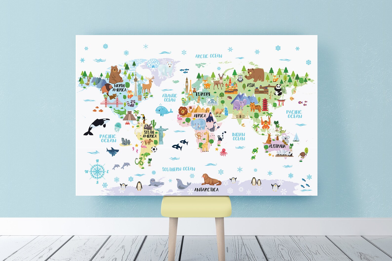 Плакат карта мира для детей