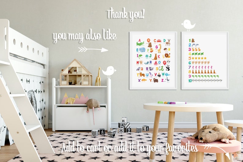 Zahlen Plakat Kinder Zimmer Dekor pädagogische Nusbaum Kunst Kleinkind lernen Zahlen Poster Baby Wand Kunst Kinder Spielzimmer Kunst Bild 6