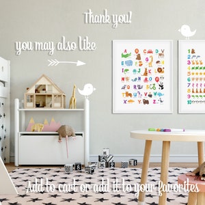 Alphabet Poster Playroom Decor ABC Animal Nursery Decor Kids Wall Art ...