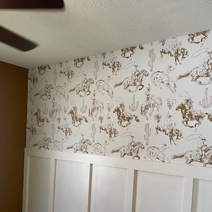 Western Wallpaper Vintage Cowboy Removable Peel and Stick Wall Paper
