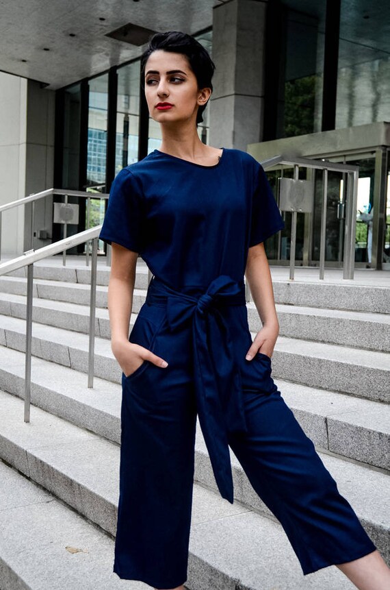 womens navy jumpsuit
