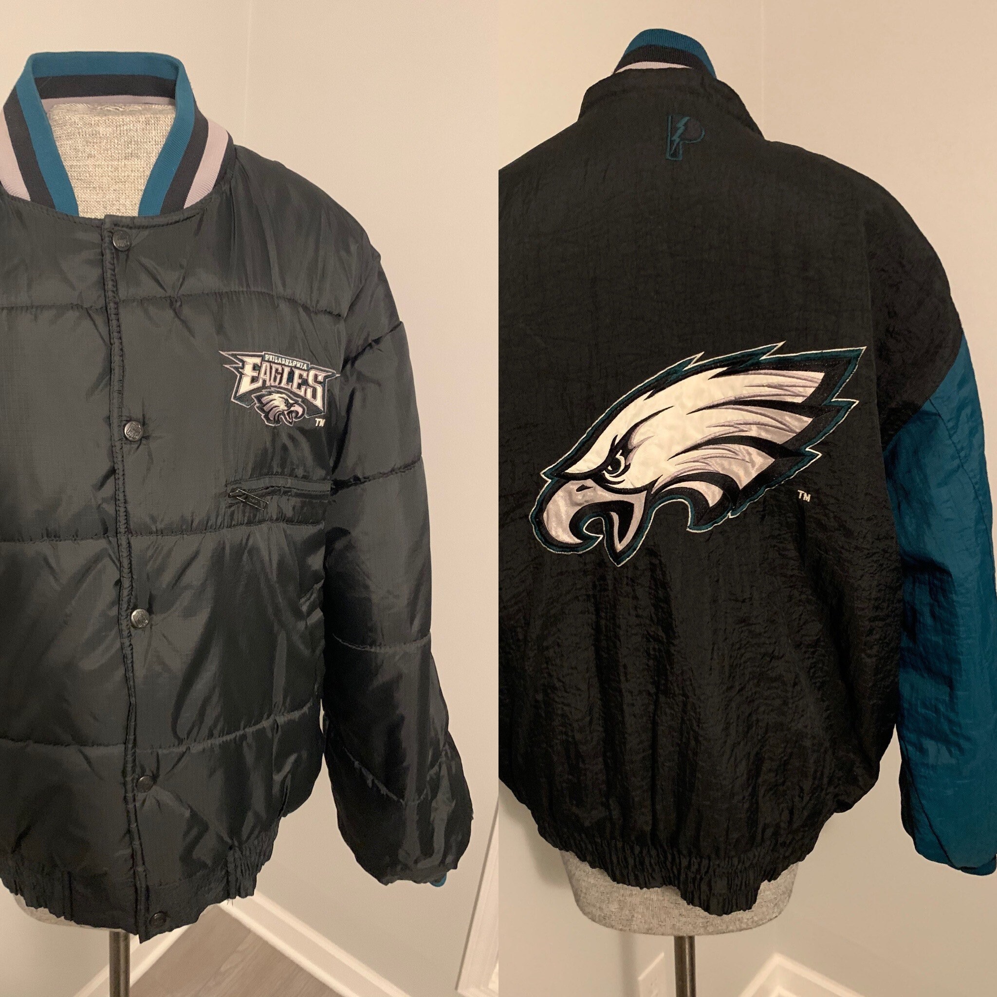 Vintage Philadelphia Eagles Pro Player Reversible Puffer Etsy