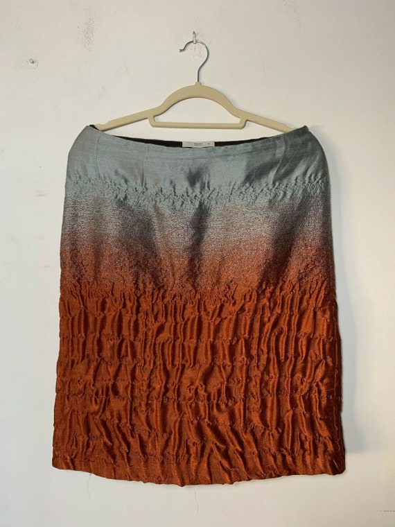 PRADA Metallic Silver Orange Bronze Ombre Gradient