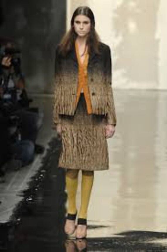 PRADA Runway Metallic Bronze Gold Black Ombre Grad