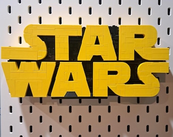 IKEA Skadis Star Wars Logo Holder | Display Mount for Building Block Set #75407 | Star Wars Display Stand | Black (Other Colors Available)