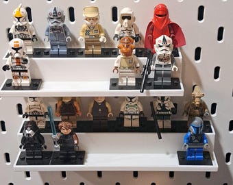 IKEA Skadis Minifigure Display Shelf With Storage — 10 or 12 Building Brick Figure Holder