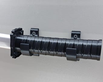 Katana Holder - Visible Screw Design | Holds Your Katana Sword Horizontally On Wall (Set of 2)