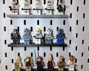 IKEA Skadis Minifigure Display Shelf — 5 or 6 Figure Brick Compatible Display Stand