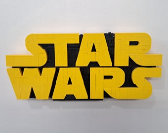 Star Wars Logo Wall Mount-Command Strips | No-Drill Option Fits Building Block Set 75407 | Includes Bracket And Command Strips